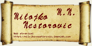 Milojko Nestorović vizit kartica